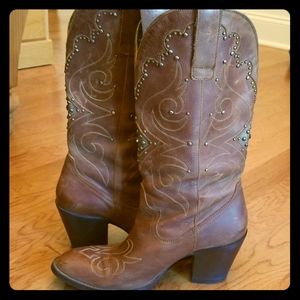 Leather cowboy boots